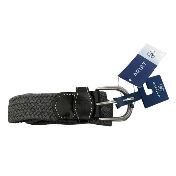 NWT Ariat Men’s Grey One Rail Woven Belt Size XS/S - Picture 1 of 6
